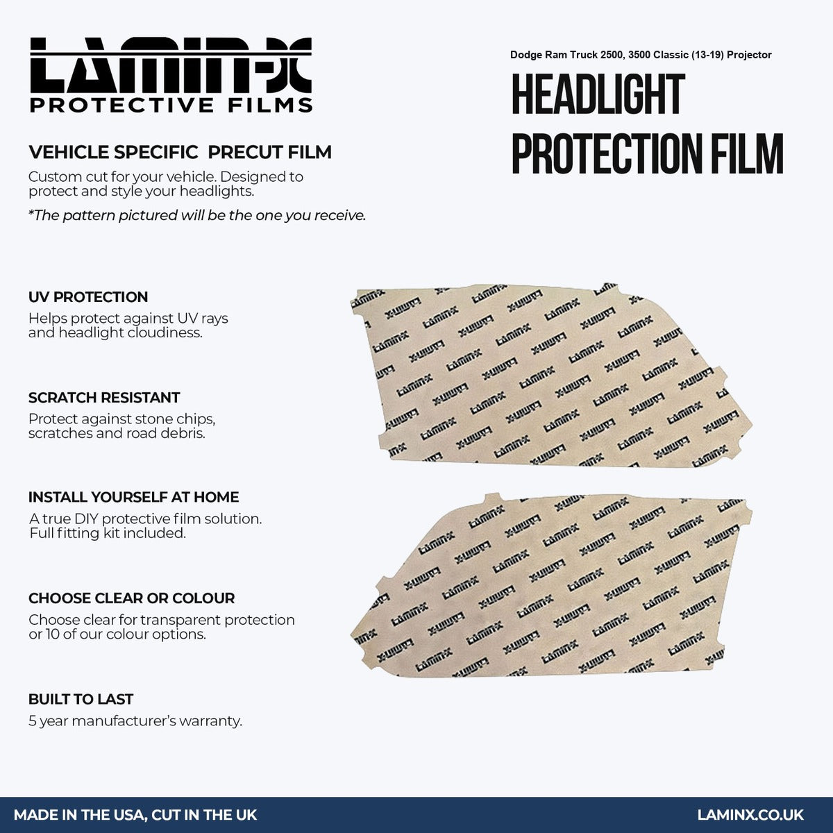 Dodge Ram Truck 2500, 3500 Classic (13-19) Projector Headlight Covers